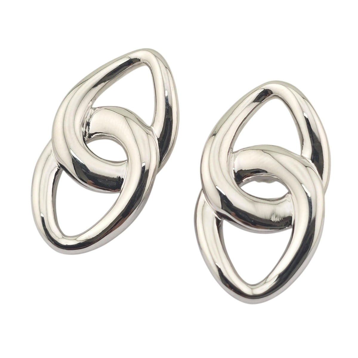 Chanel Silver CC Stud Earrings 2026 CHANEL