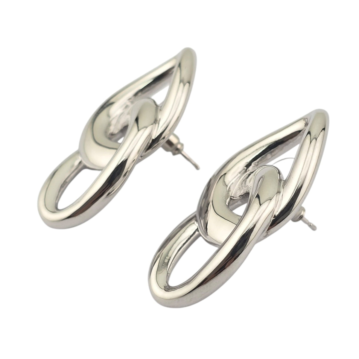 Chanel Silver CC Stud Earrings 2026 CHANEL
