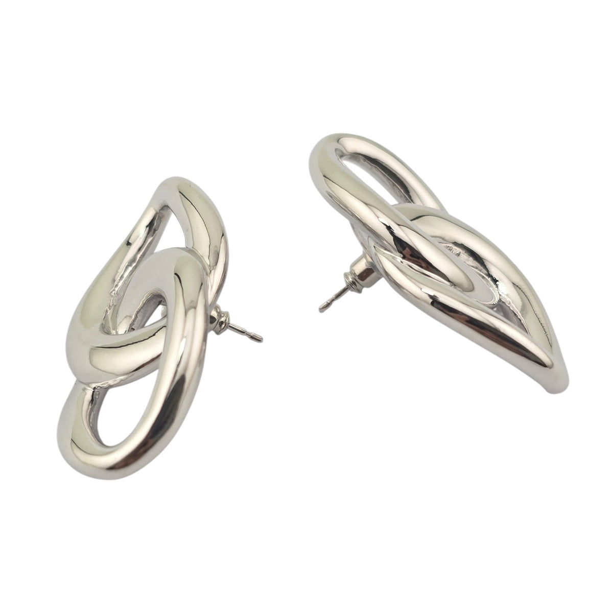 Chanel Silver CC Stud Earrings 2026 CHANEL