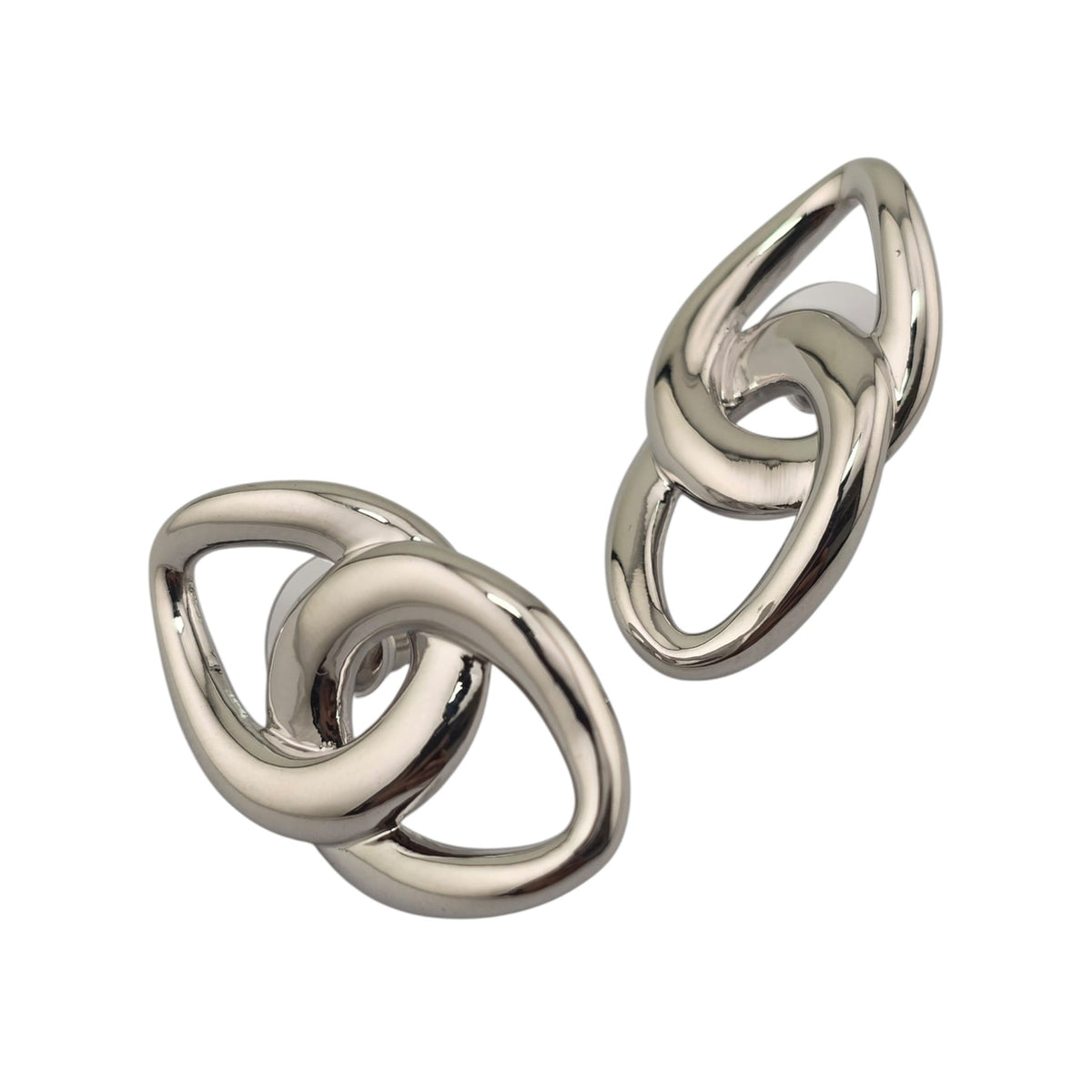 Chanel Silver CC Stud Earrings 2026 CHANEL