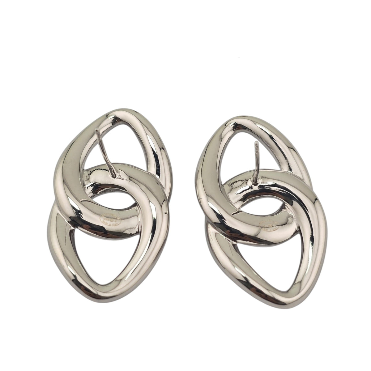 Chanel Silver CC Stud Earrings 2026 CHANEL