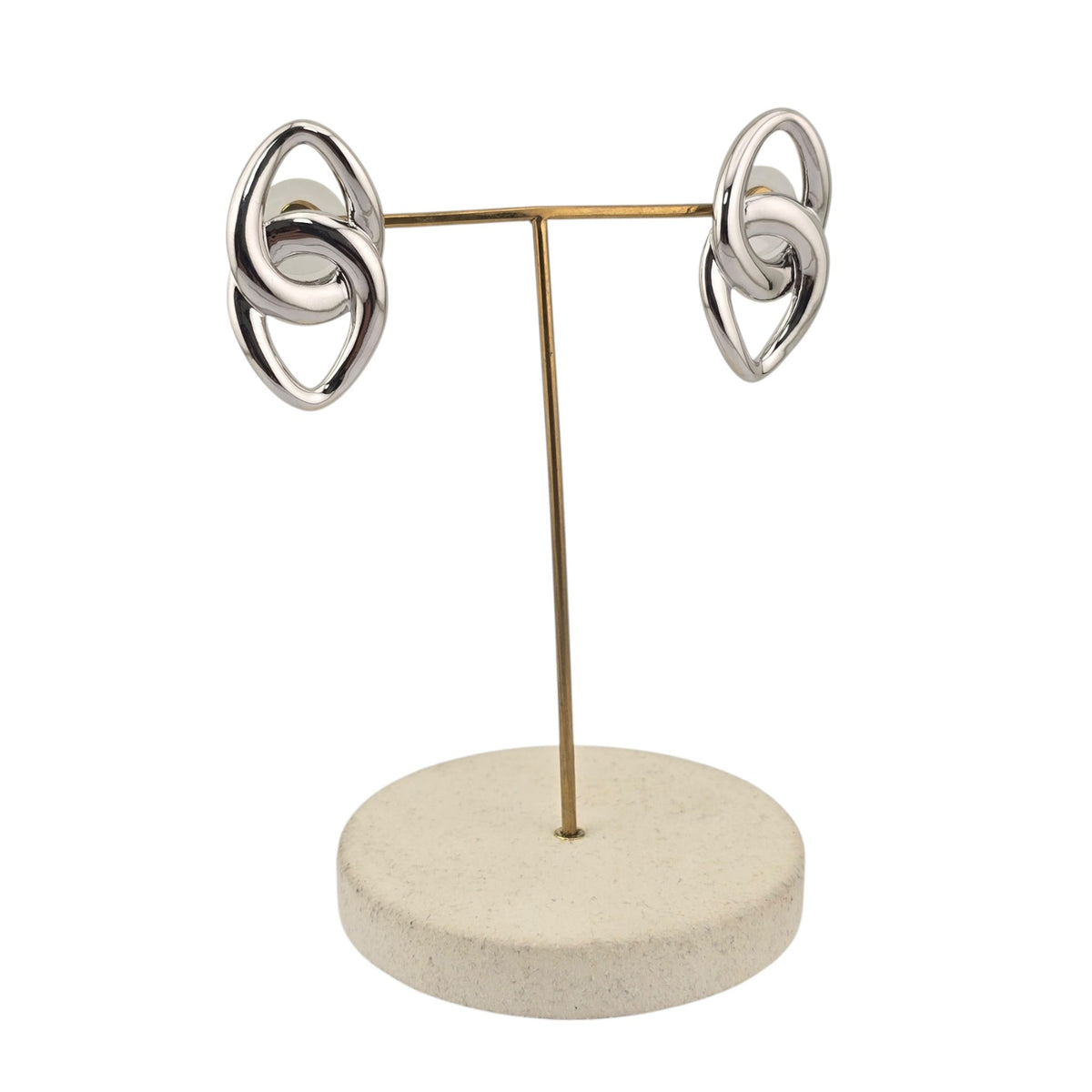 Chanel Silver CC Stud Earrings 2026 CHANEL