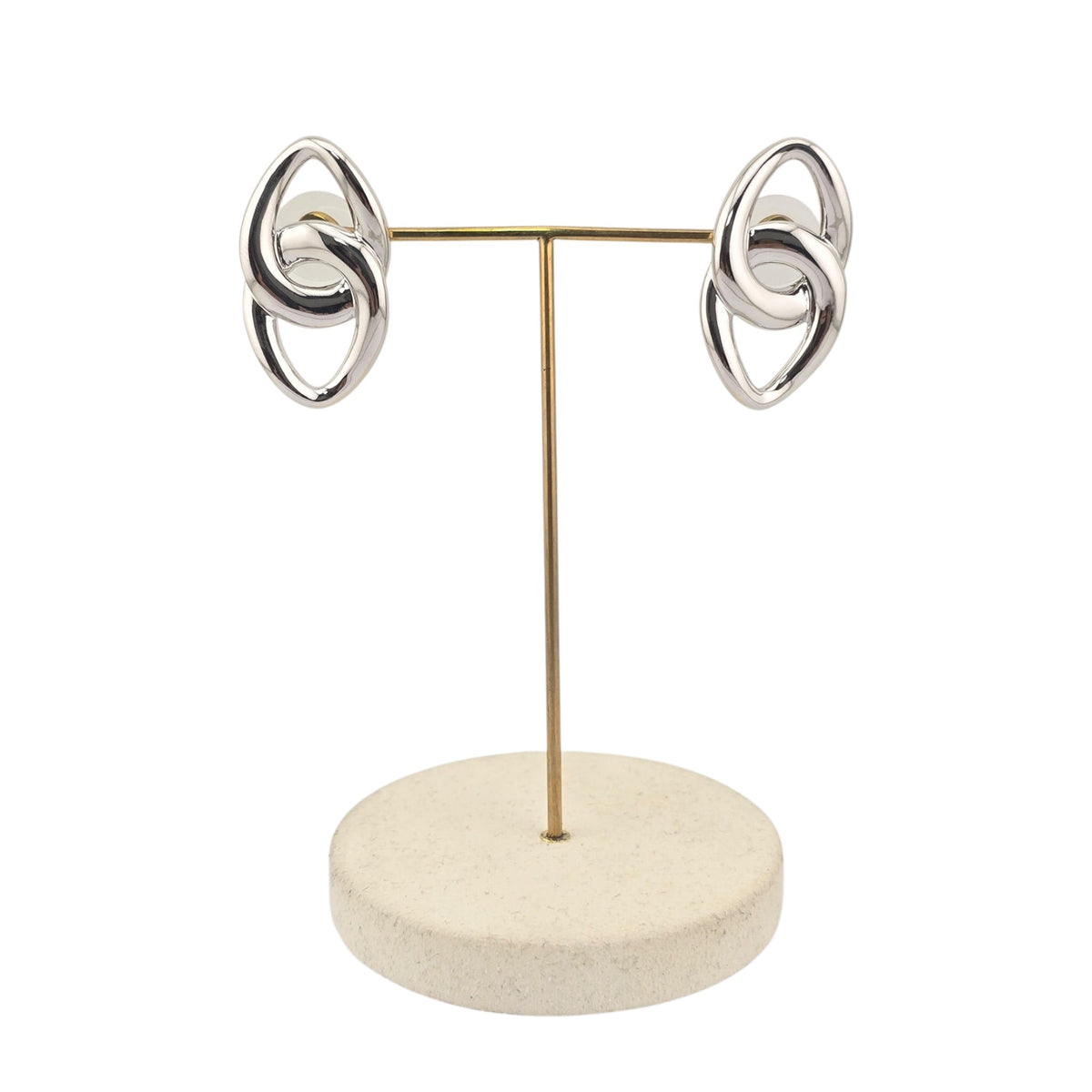 Chanel Silver CC Stud Earrings 2026 CHANEL
