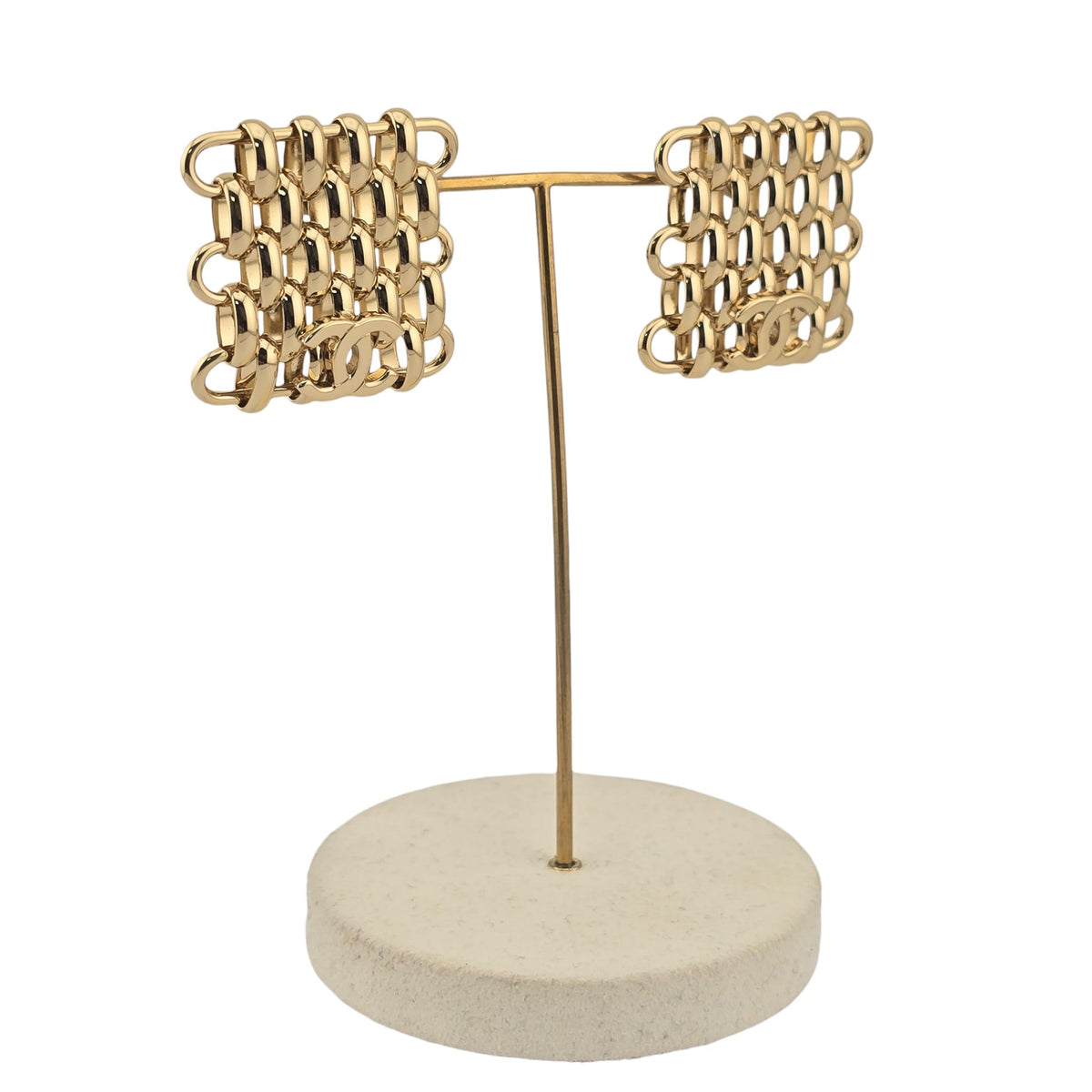 Chanel CC Gold Square Earrings 2026 CHANEL