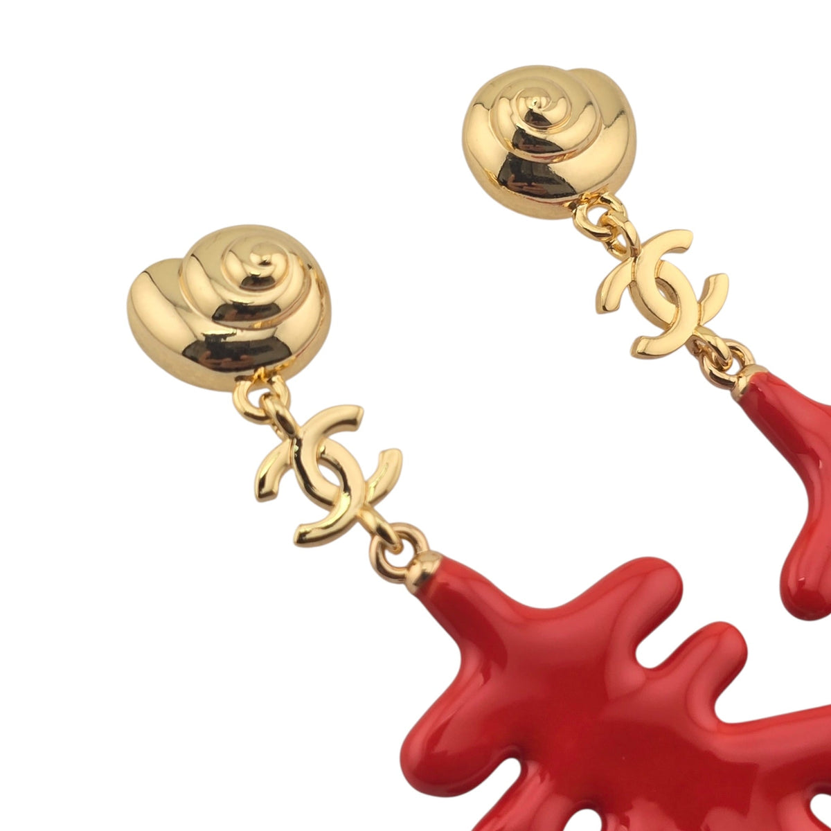 Chanel CC Coral Pendant Earrings 2026 CHANEL