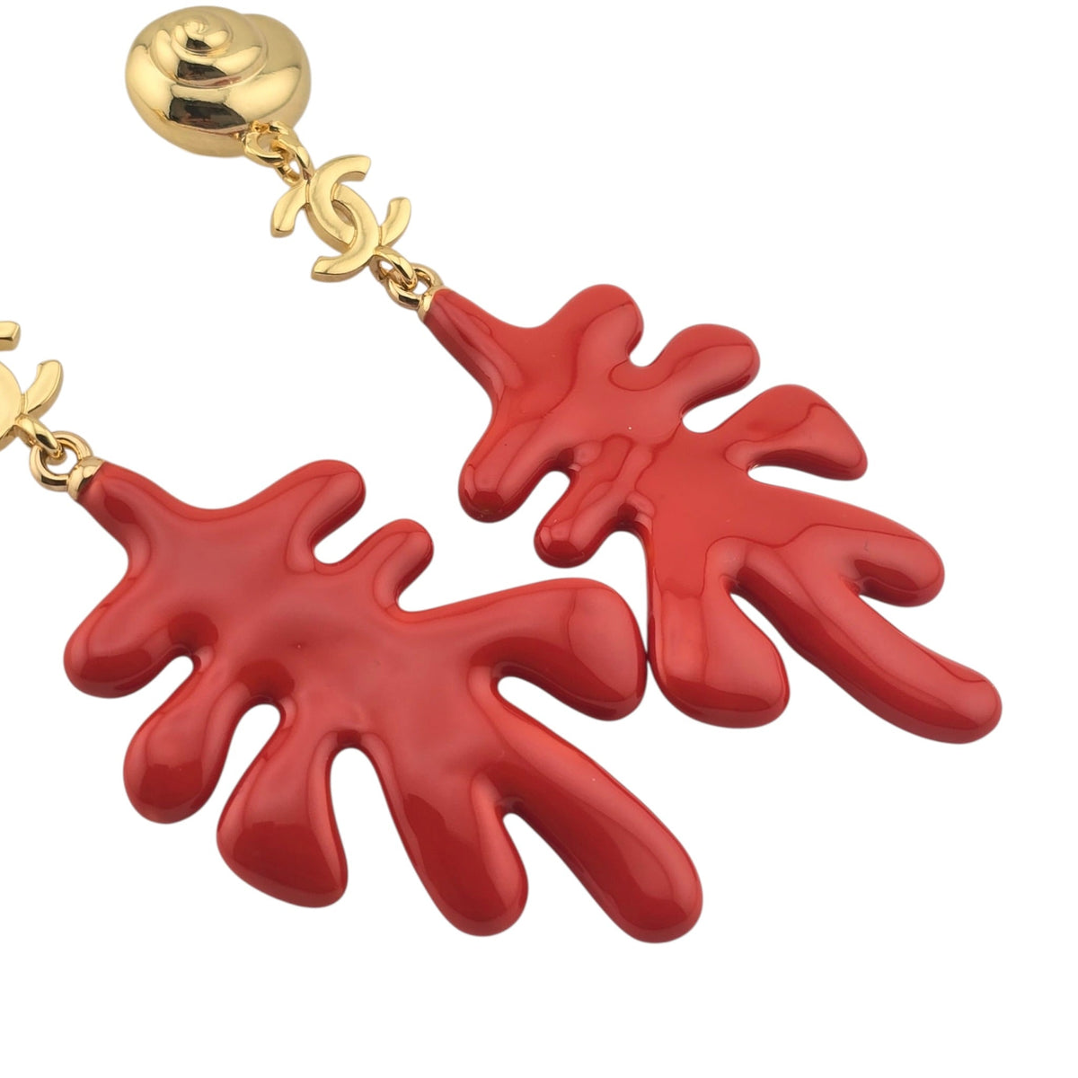 Chanel CC Coral Pendant Earrings 2026 CHANEL