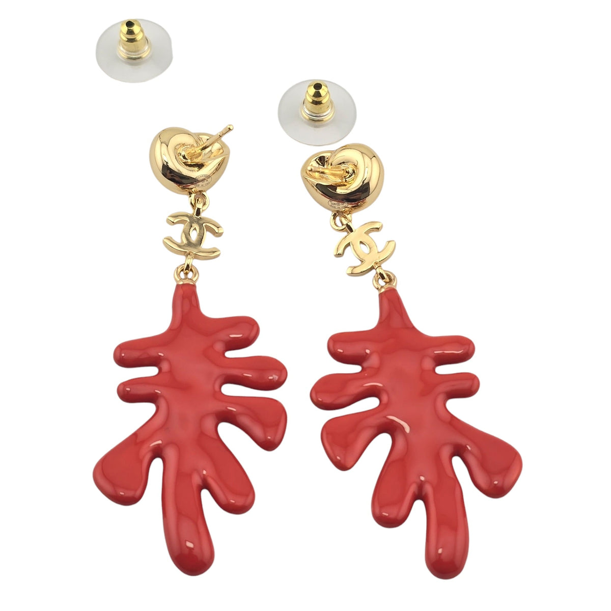 Chanel CC Coral Pendant Earrings 2026 CHANEL