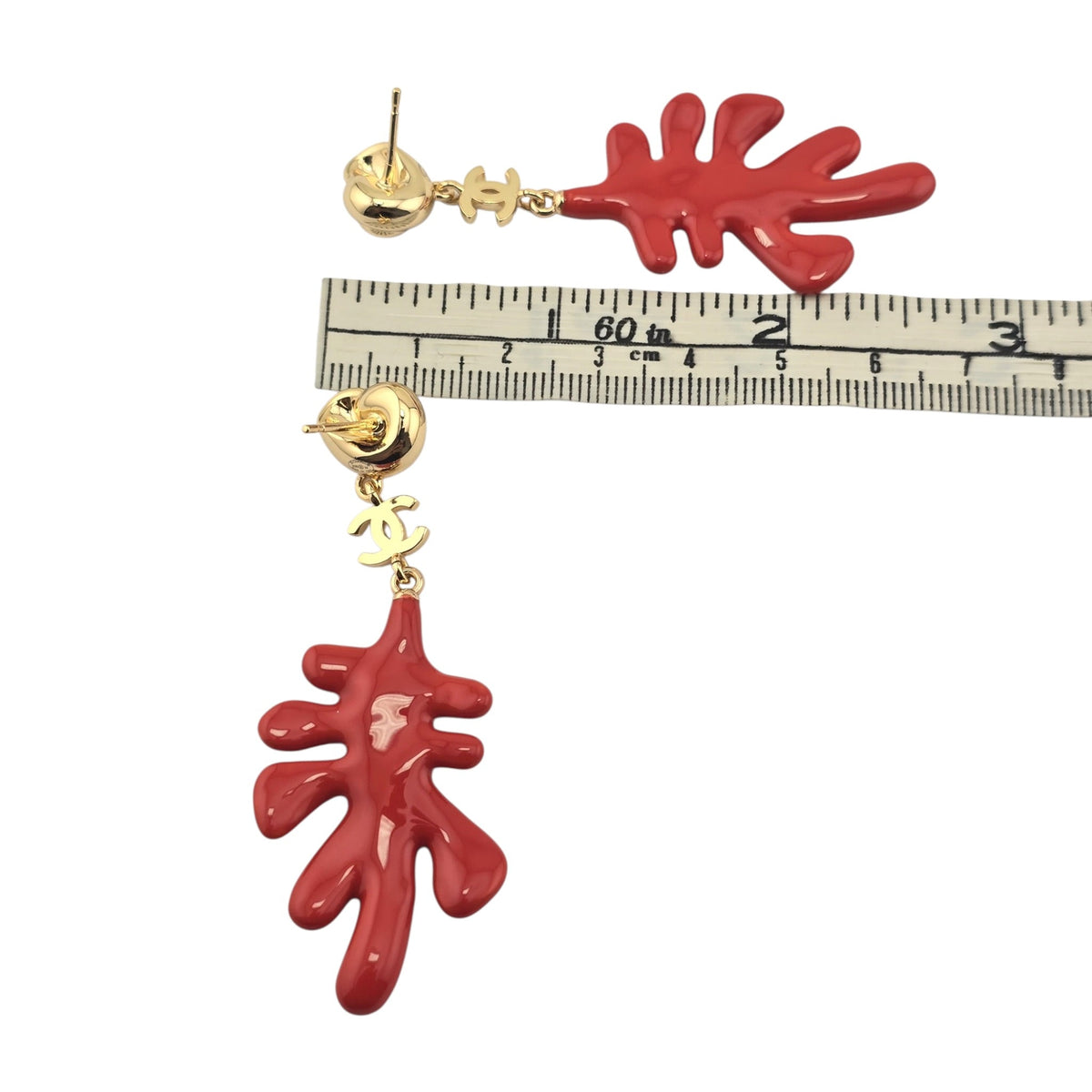 Chanel CC Coral Pendant Earrings 2026 CHANEL