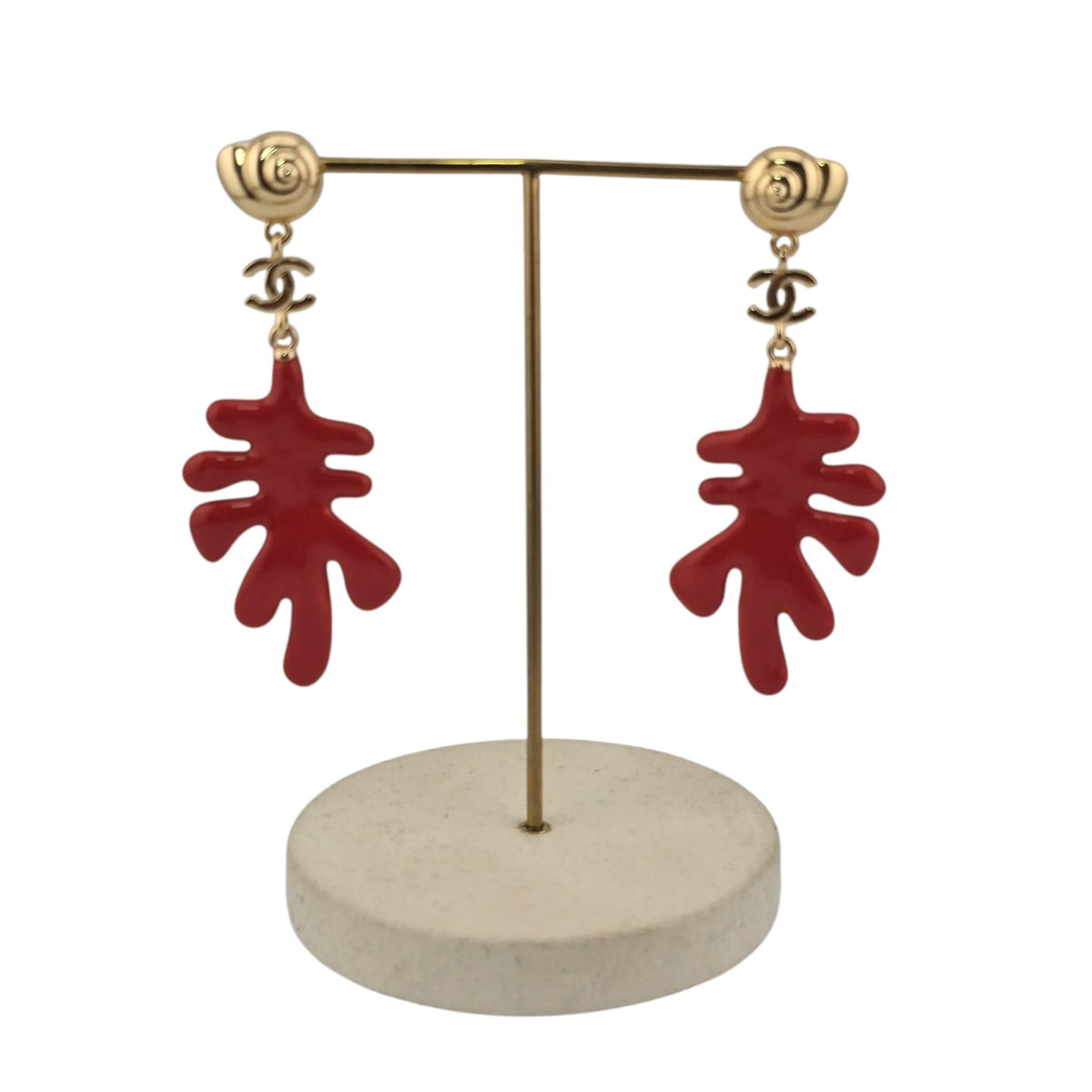 Chanel CC Coral Pendant Earrings 2026 CHANEL