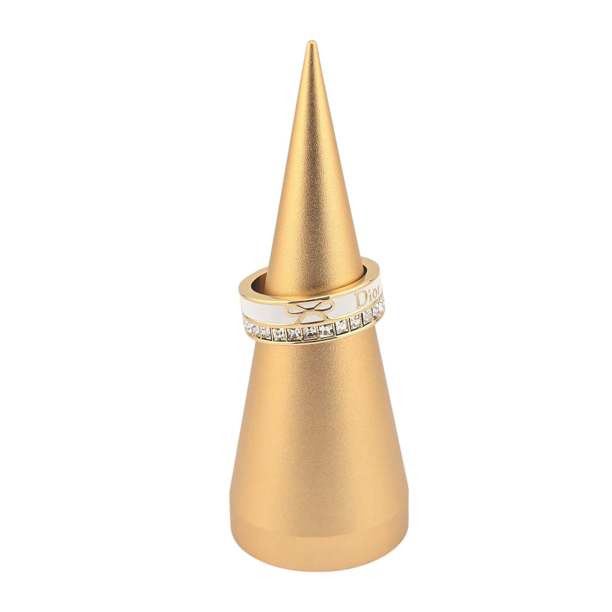 Christian Dior Night Code Gold White Enamel Ring DIOR