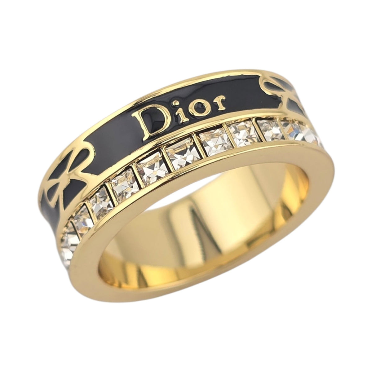 Christian Dior Night Code Gold Black Enamel Ring Bijoux Heaven