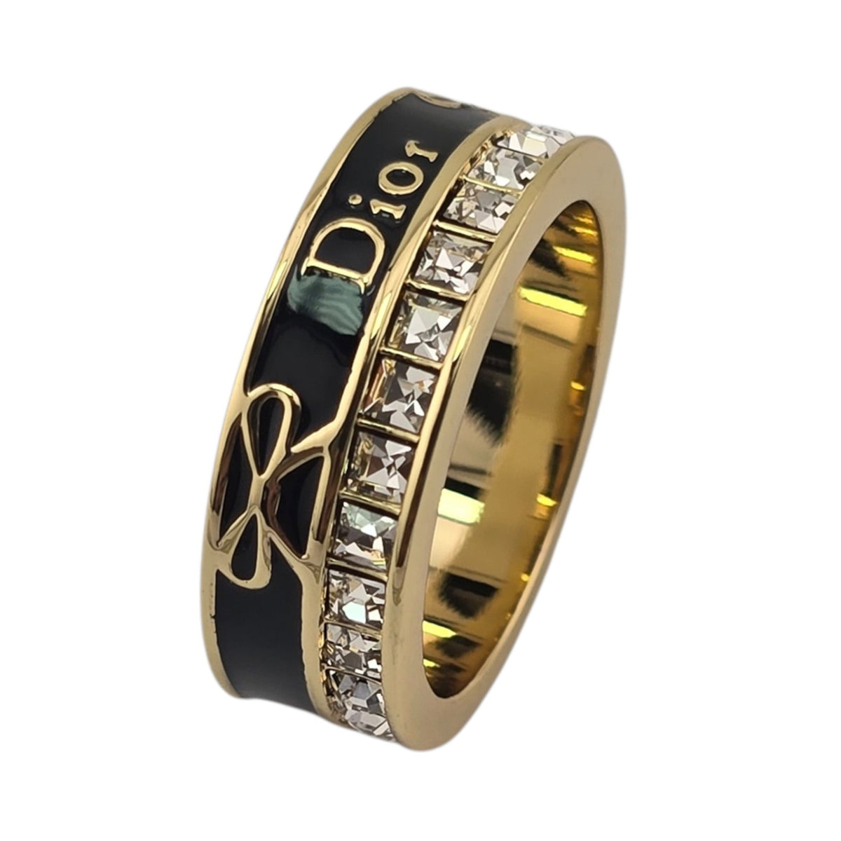 Christian Dior Night Code Gold Black Enamel Ring Bijoux Heaven