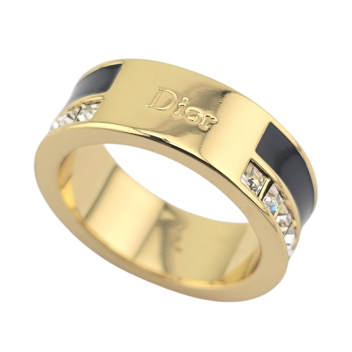 Christian Dior Night Code Gold Black Enamel Ring Bijoux Heaven