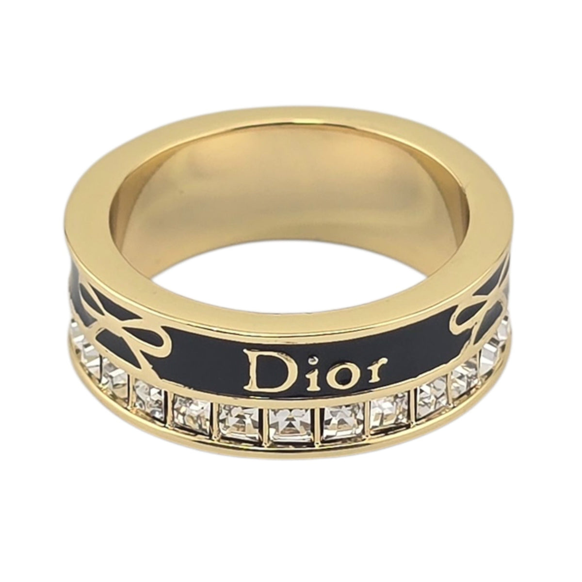 Christian Dior Night Code Gold Black Enamel Ring Bijoux Heaven