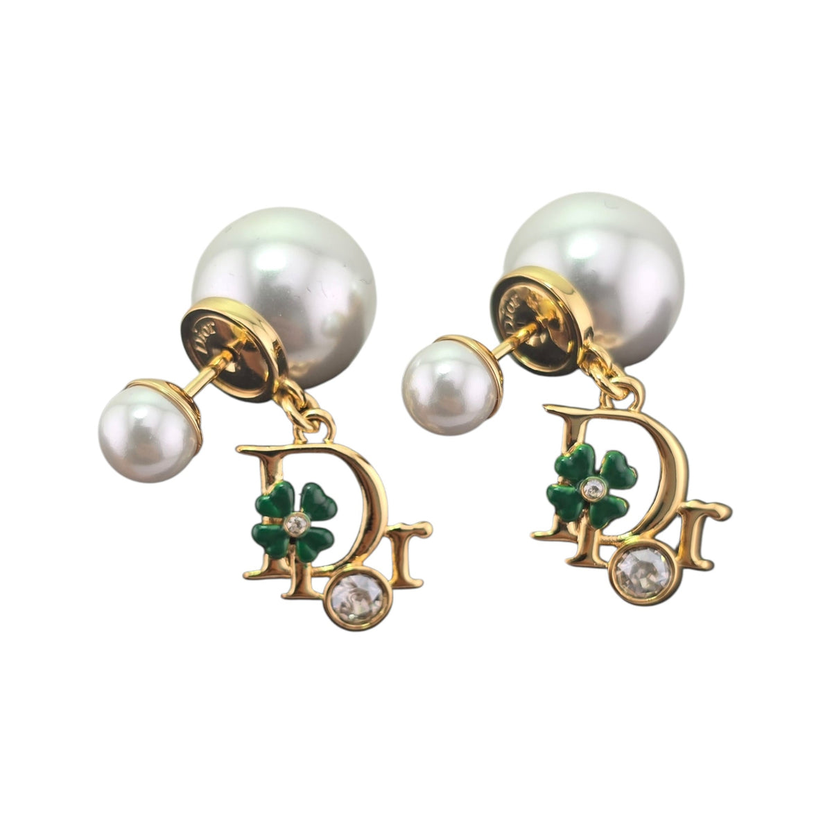Christian Dior Precious Clover Pearl Tribales Earrings DIOR
