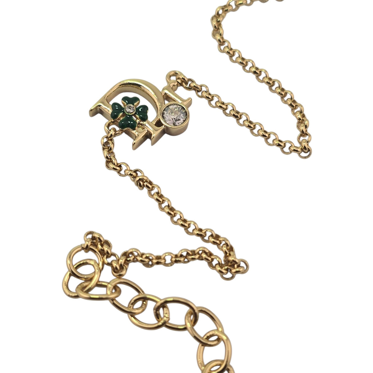 Christian Dior Precious Clover Gold Green Bracelet DIOR