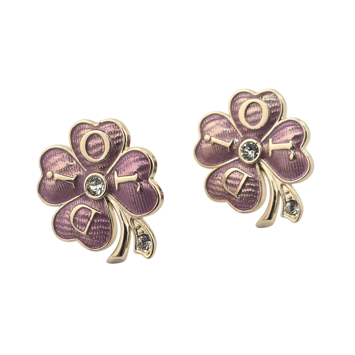 Christian Dior Floral Clover Stud Earrings DIOR