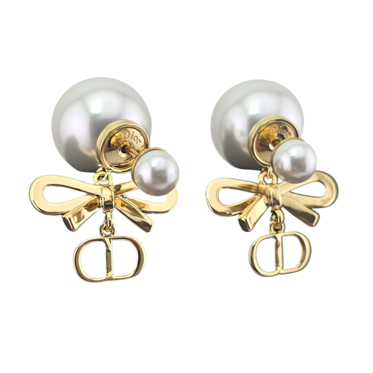 Christian Dior CD Mini Bow Tribales Earrings DIOR
