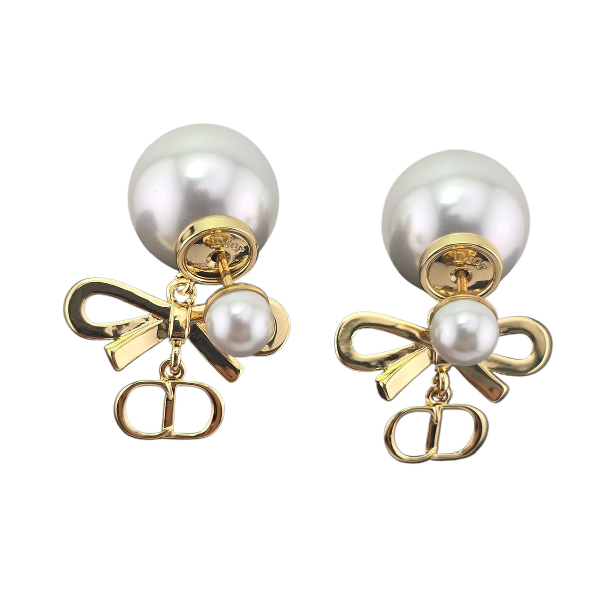 Christian Dior CD Mini Bow Tribales Earrings DIOR
