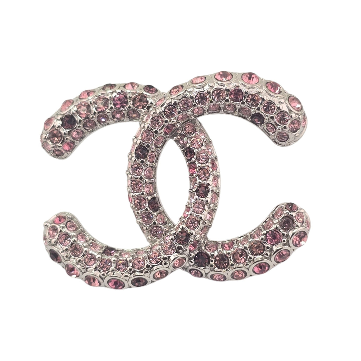 Chanel CC Silver Stud Pink Crystal Earrings 2026 CHANEL
