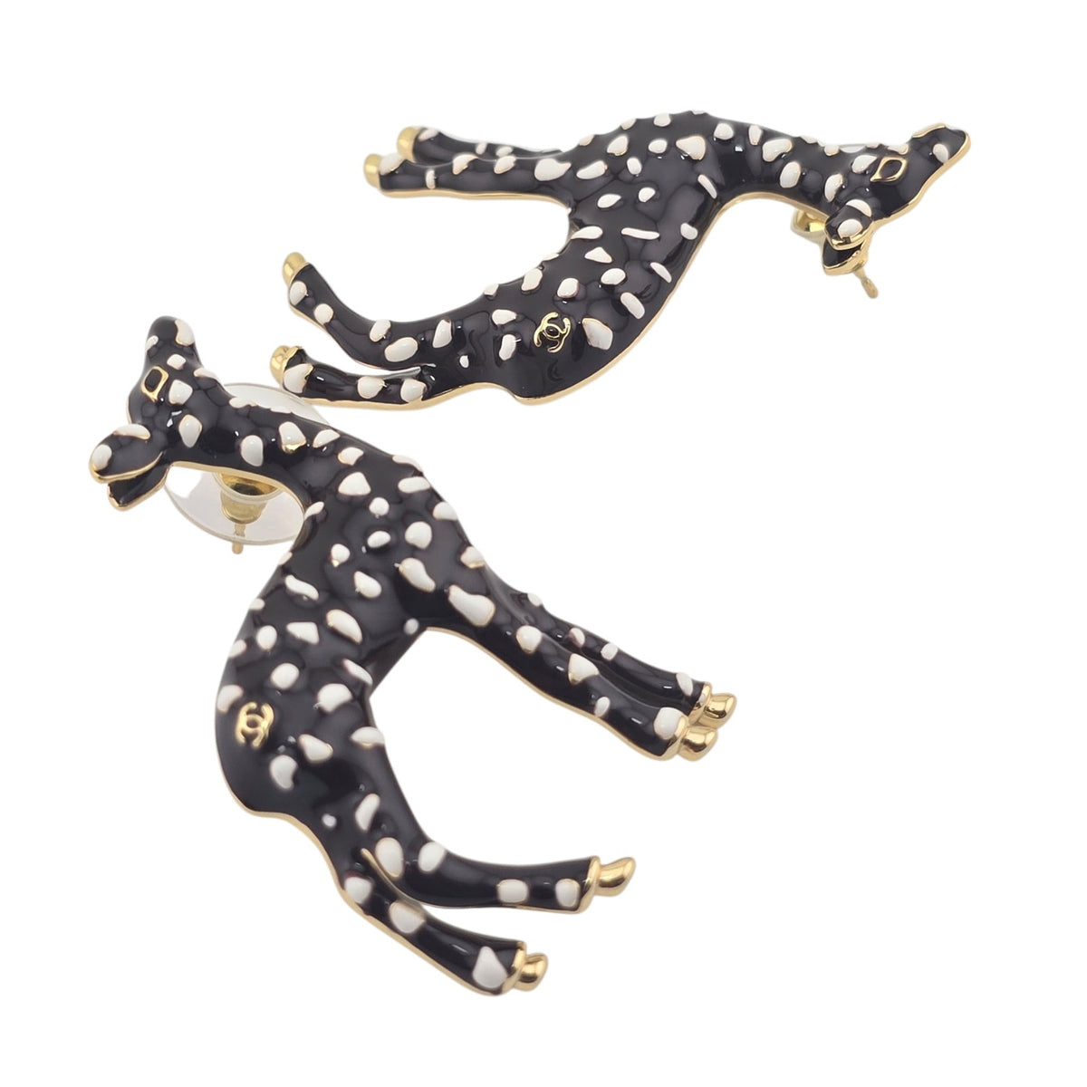 Chanel CC Deer Gold Maroon Stud Earrings 2026 CHANEL