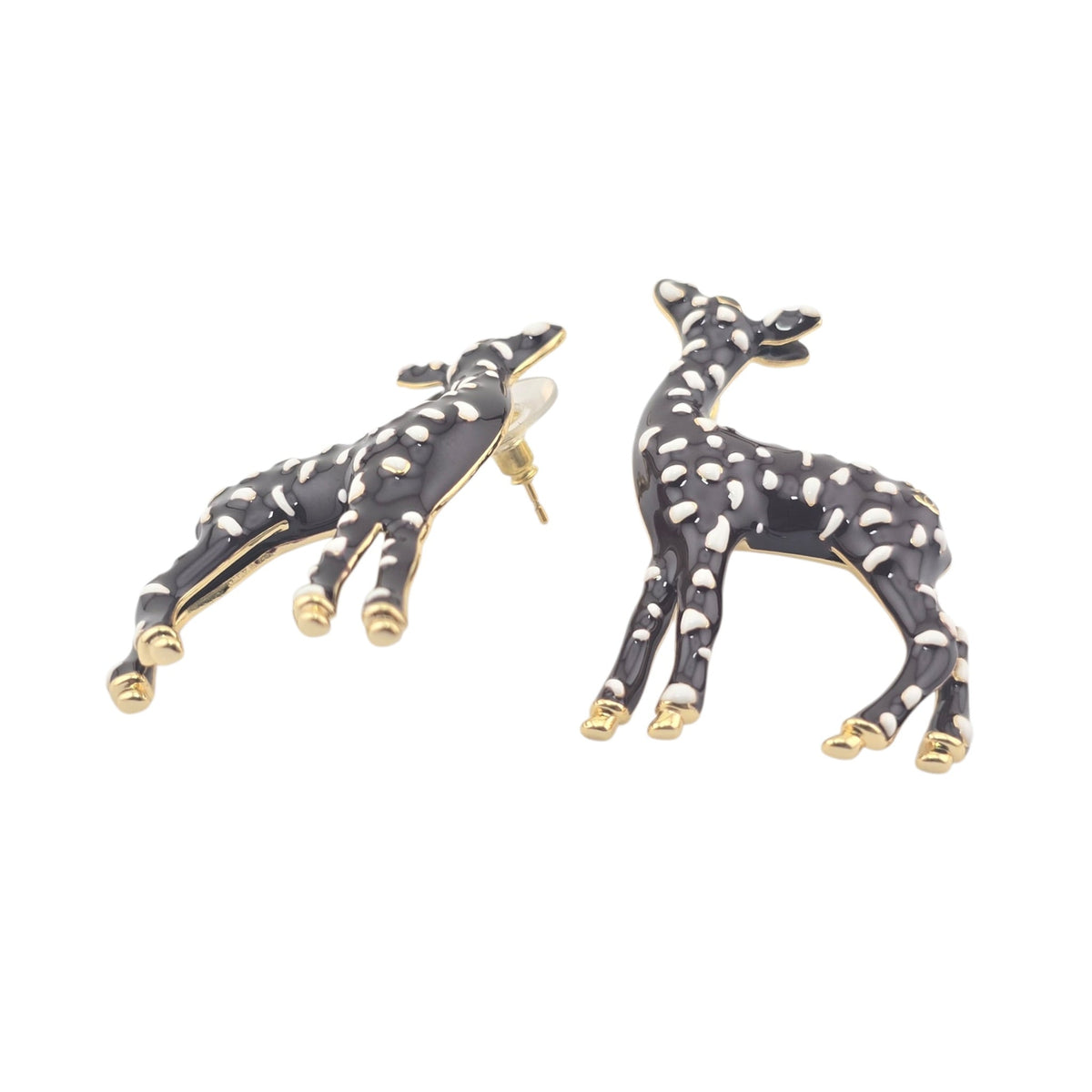 Chanel CC Deer Gold Maroon Stud Earrings 2026 CHANEL
