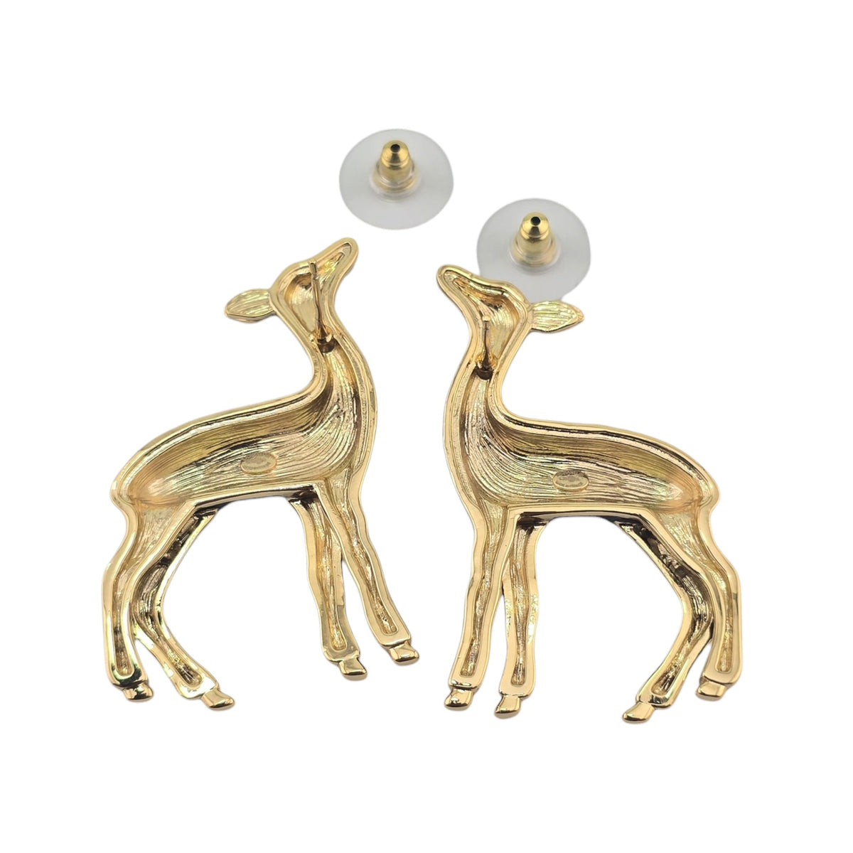 Chanel CC Deer Gold Maroon Stud Earrings 2026 CHANEL