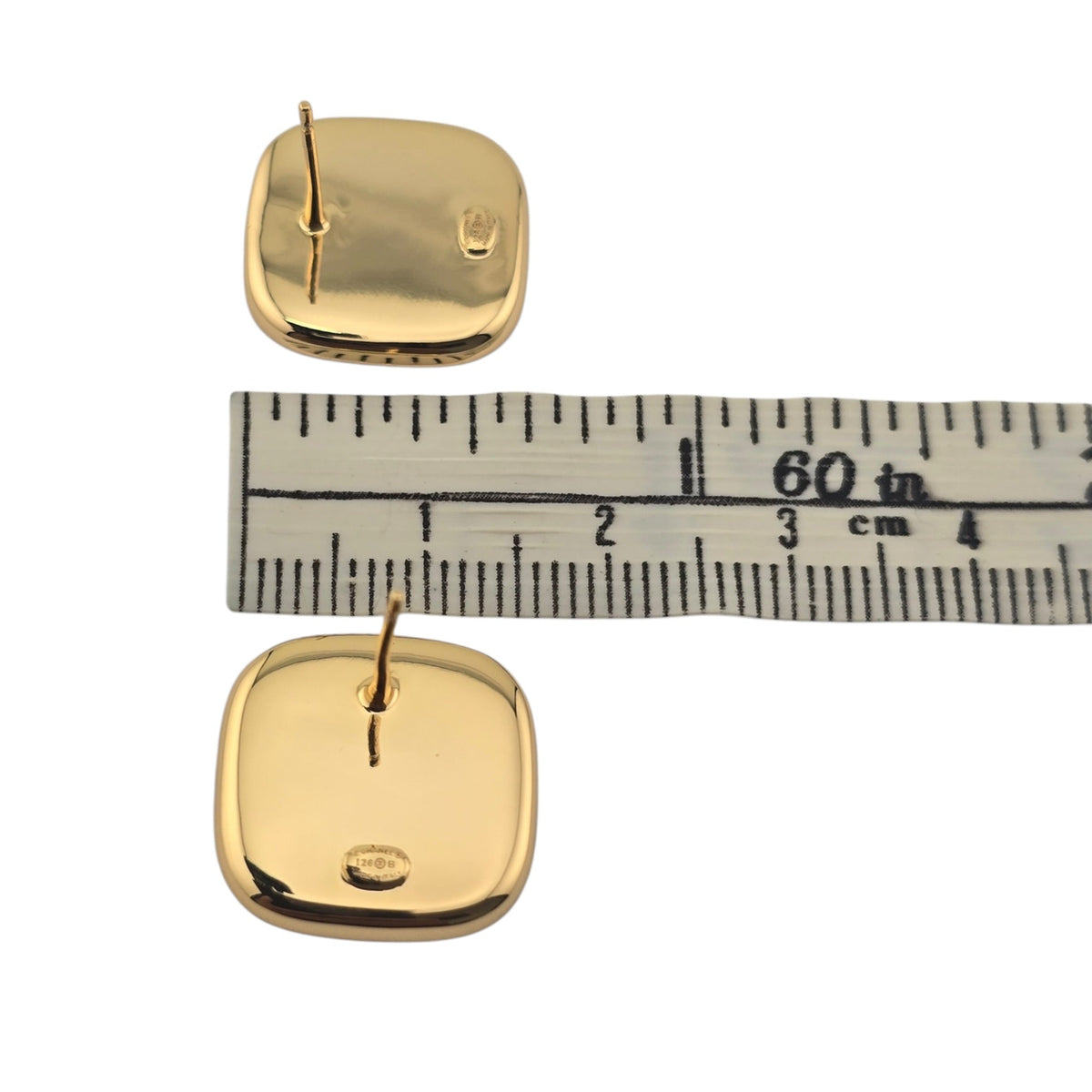 Chanel CC Gold Black Square Resin Earrings 2026 CHANEL