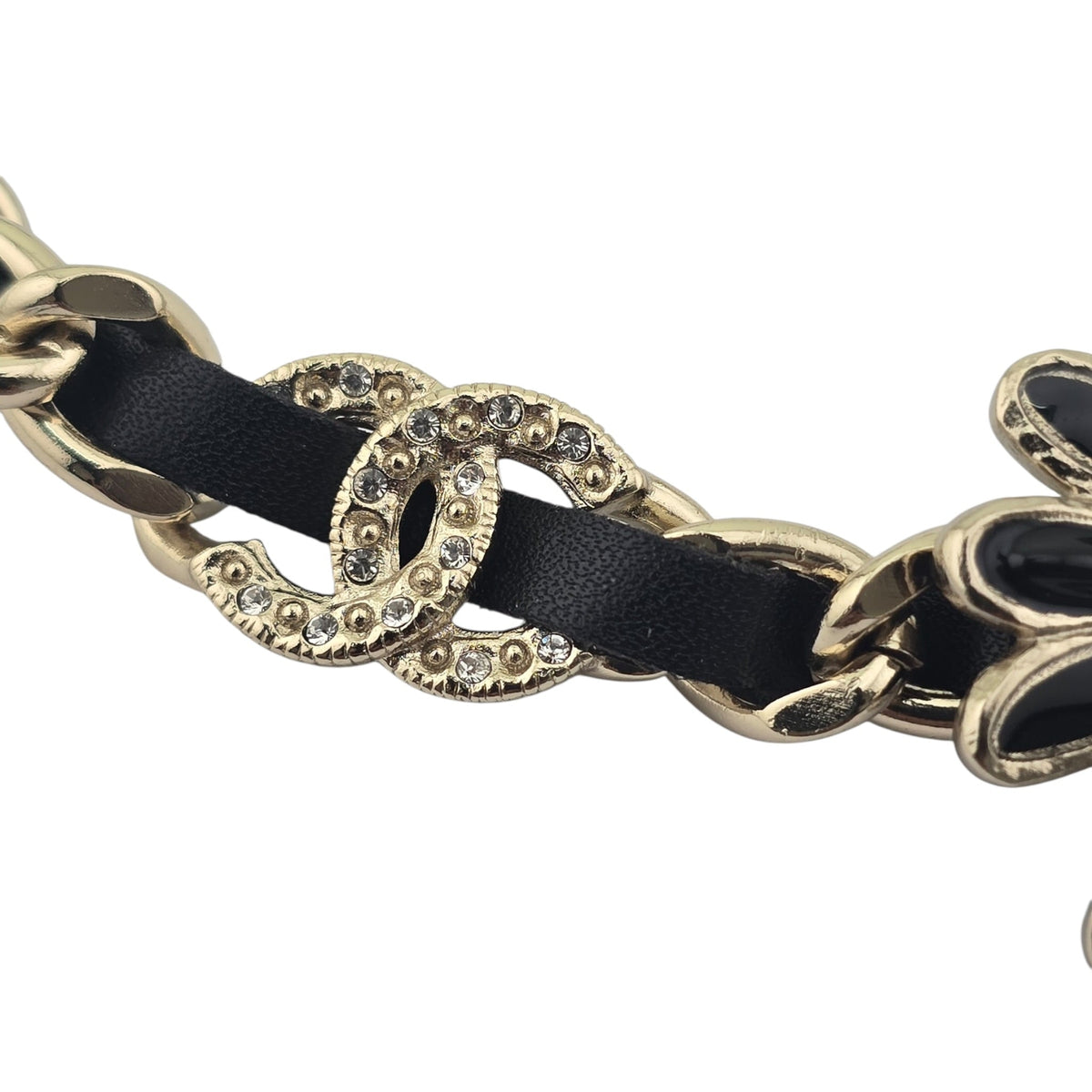 Chanel CC Floral Leather Gold Choker 2022 CHANEL