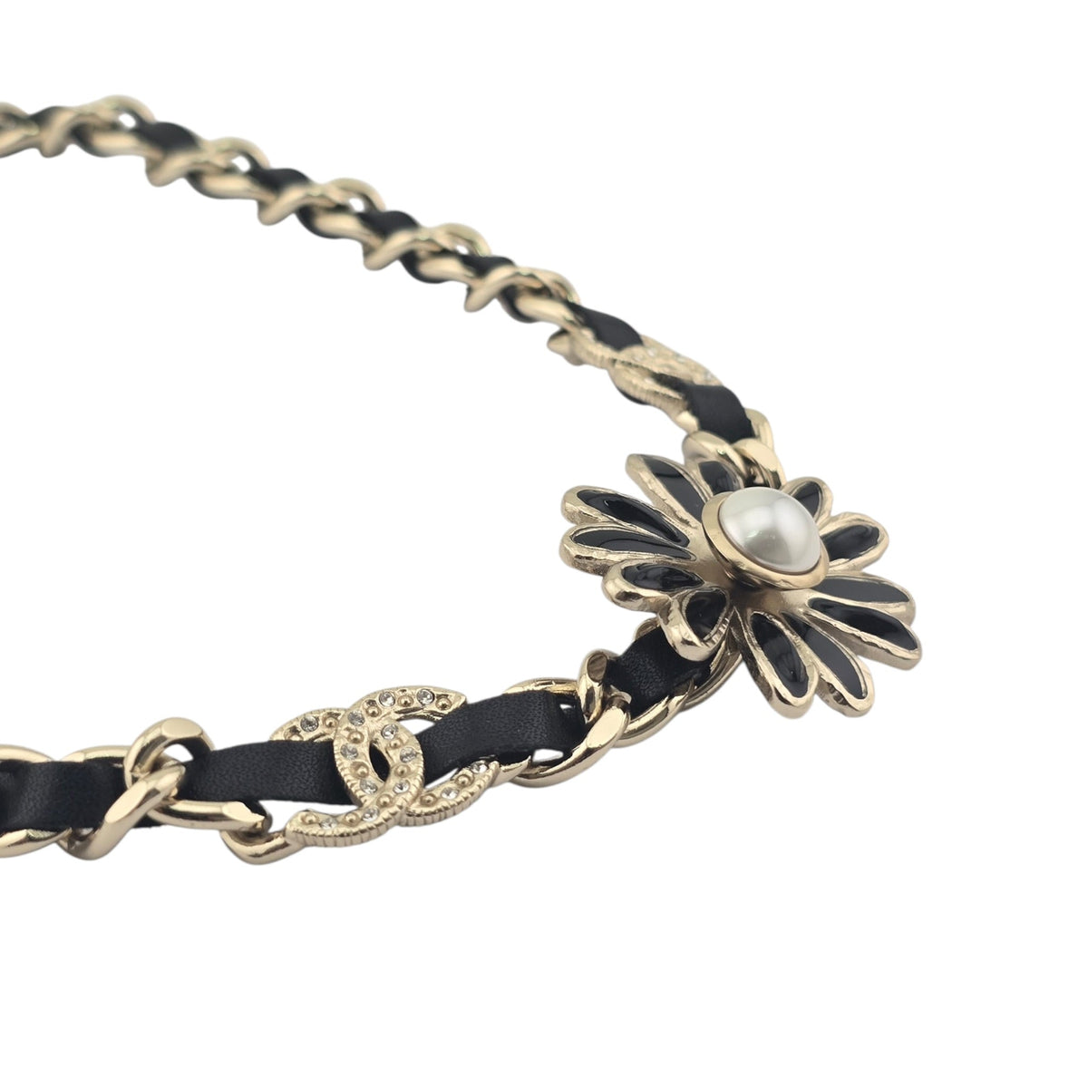 Chanel CC Floral Leather Gold Choker 2022 CHANEL