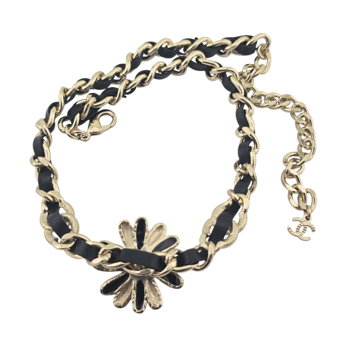 Chanel CC Floral Leather Gold Choker 2022 CHANEL