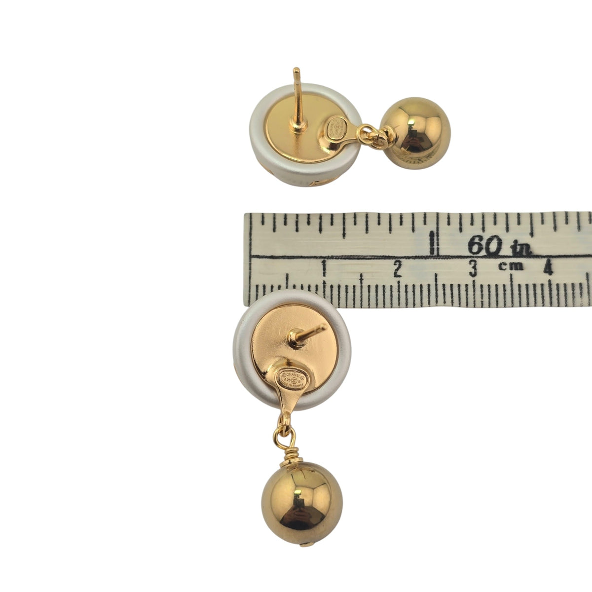 Chanel CC White Gold Pendant Earrings 2026 CHANEL