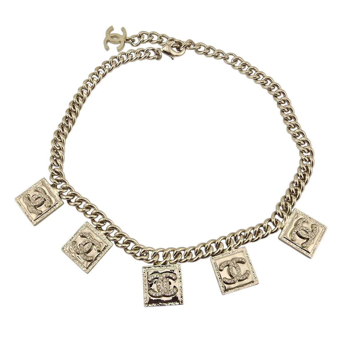 Chanel CC 5 Pendant Gold Necklace 2023 CHANEL