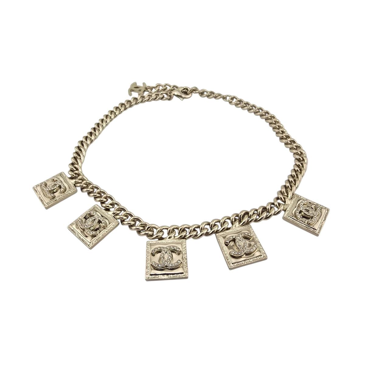 Chanel CC 5 Pendant Gold Necklace 2023 CHANEL