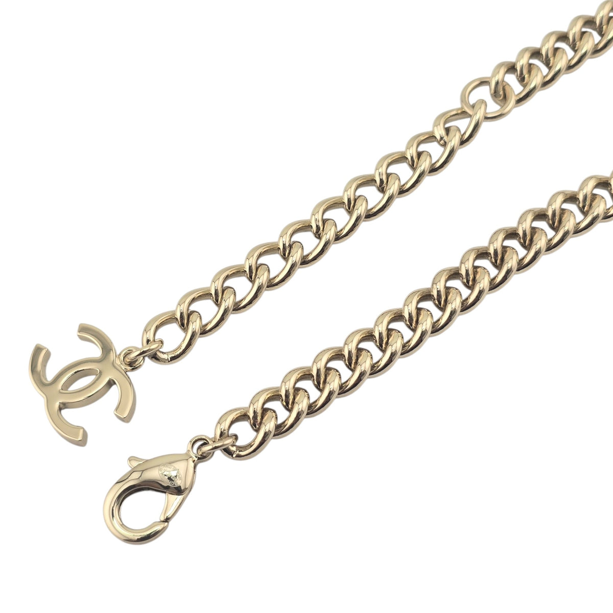 Chanel CC 5 Pendant Gold Necklace 2023 CHANEL