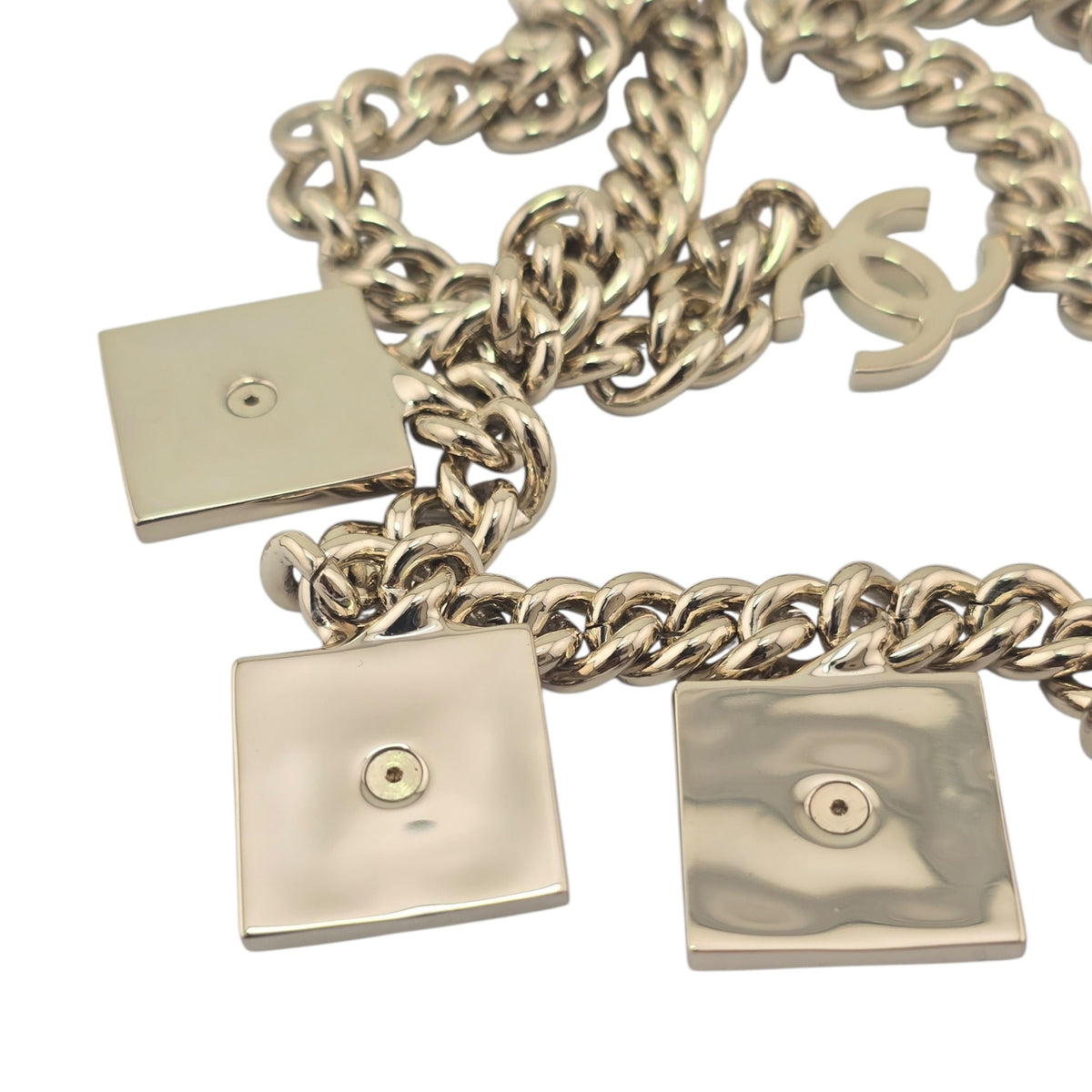 Chanel CC 5 Pendant Gold Necklace 2023 CHANEL