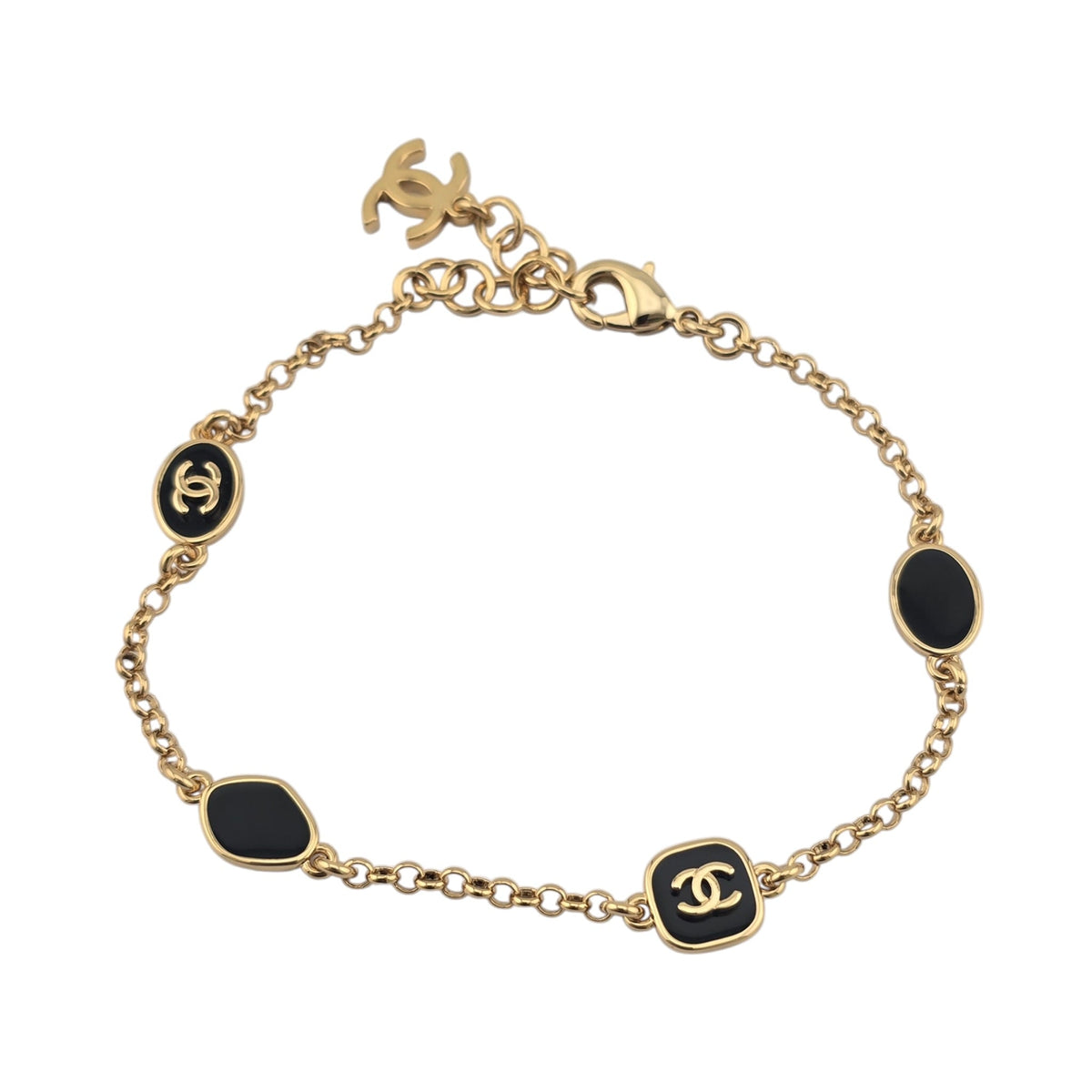 Chanel CC Gold Black Resin Bracelet 2026 CHANEL