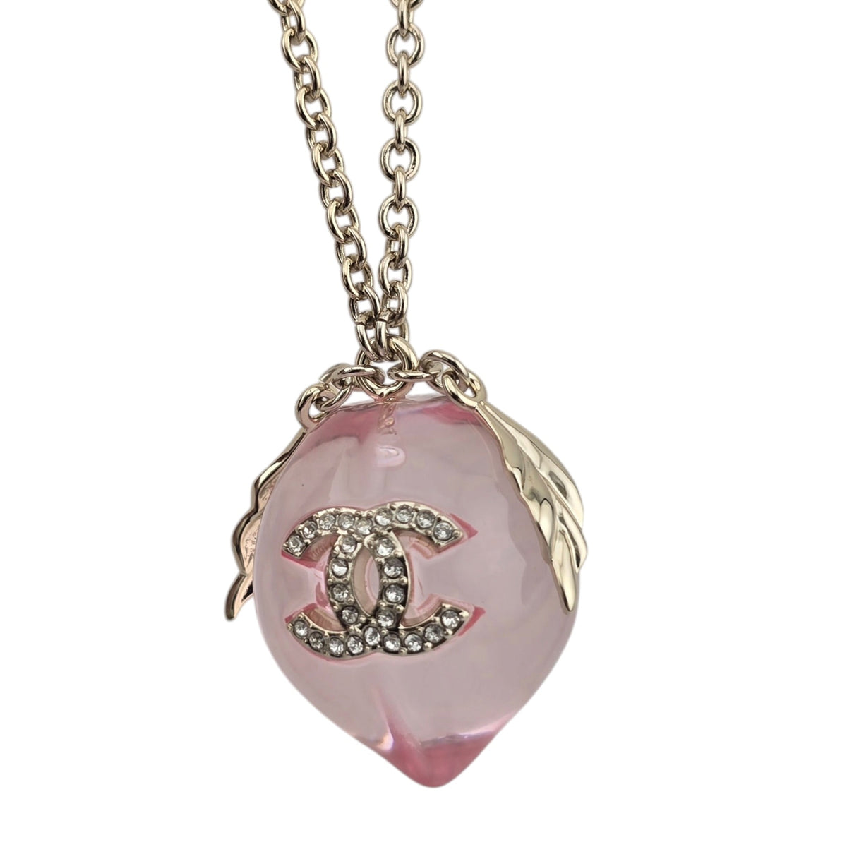 Chanel CC Pink Resin Pendant Necklace 25SS CHANEL