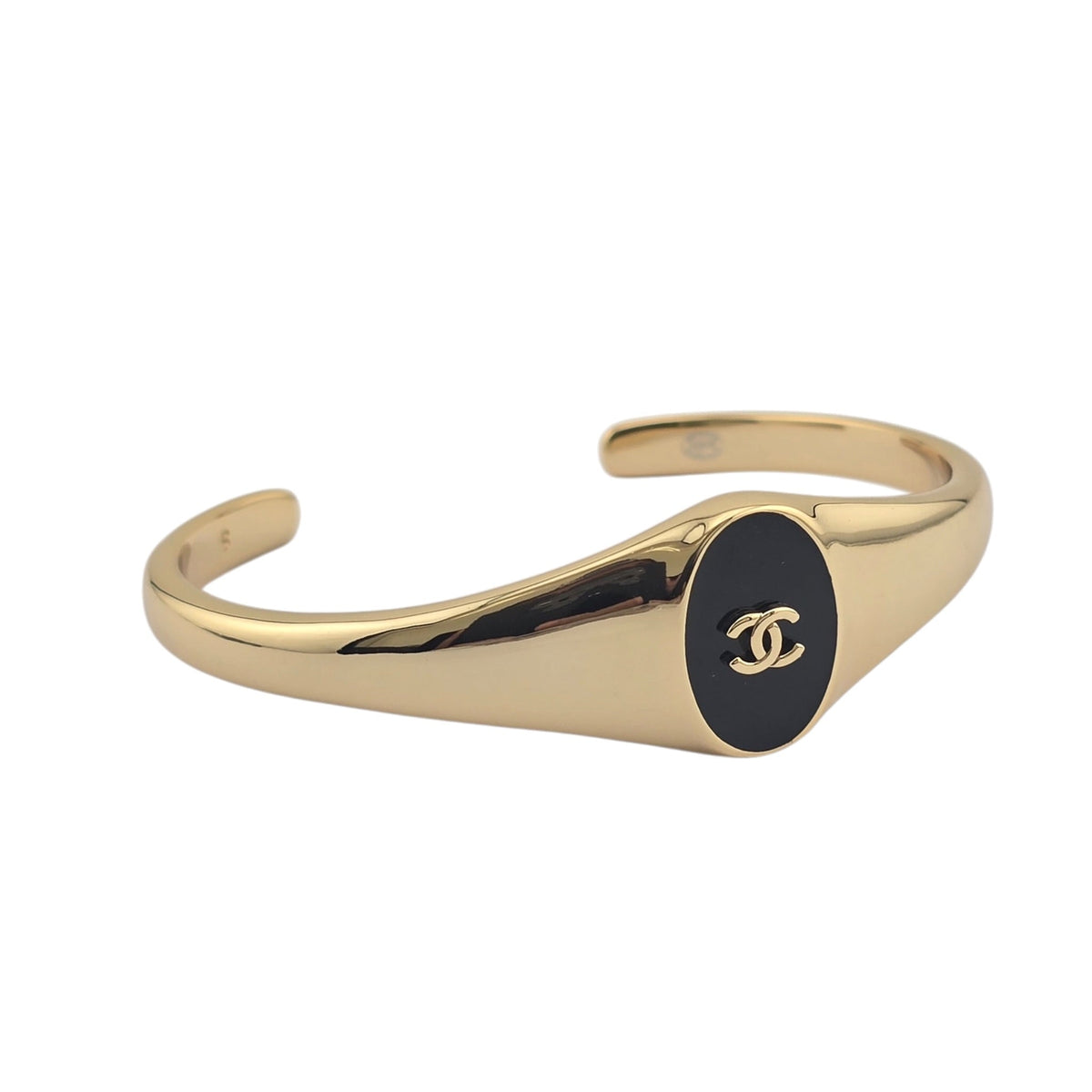 Chanel CC Cuff Bangle Gold Black S 2026 CHANEL