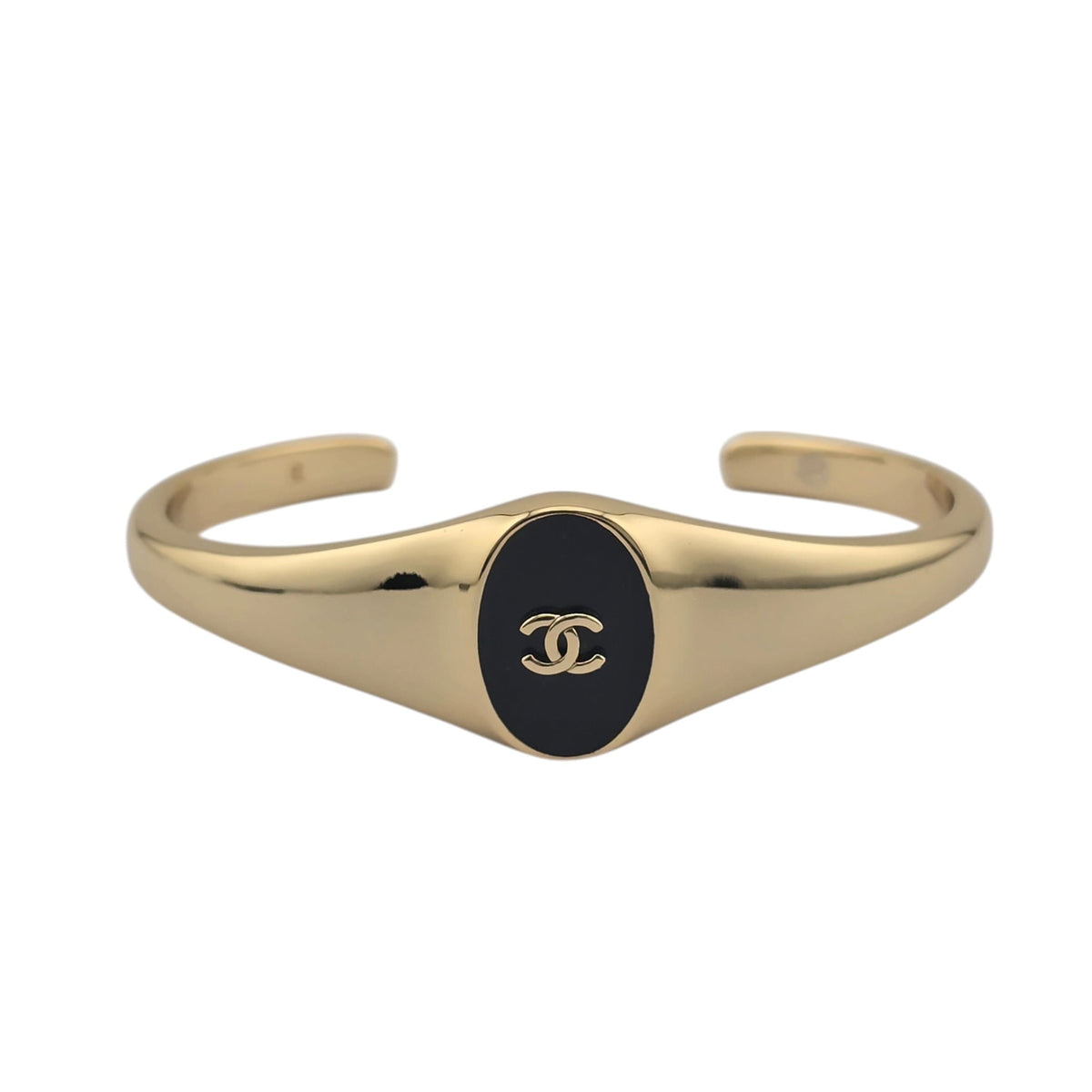 Chanel CC Cuff Bangle Gold Black S 2026 CHANEL