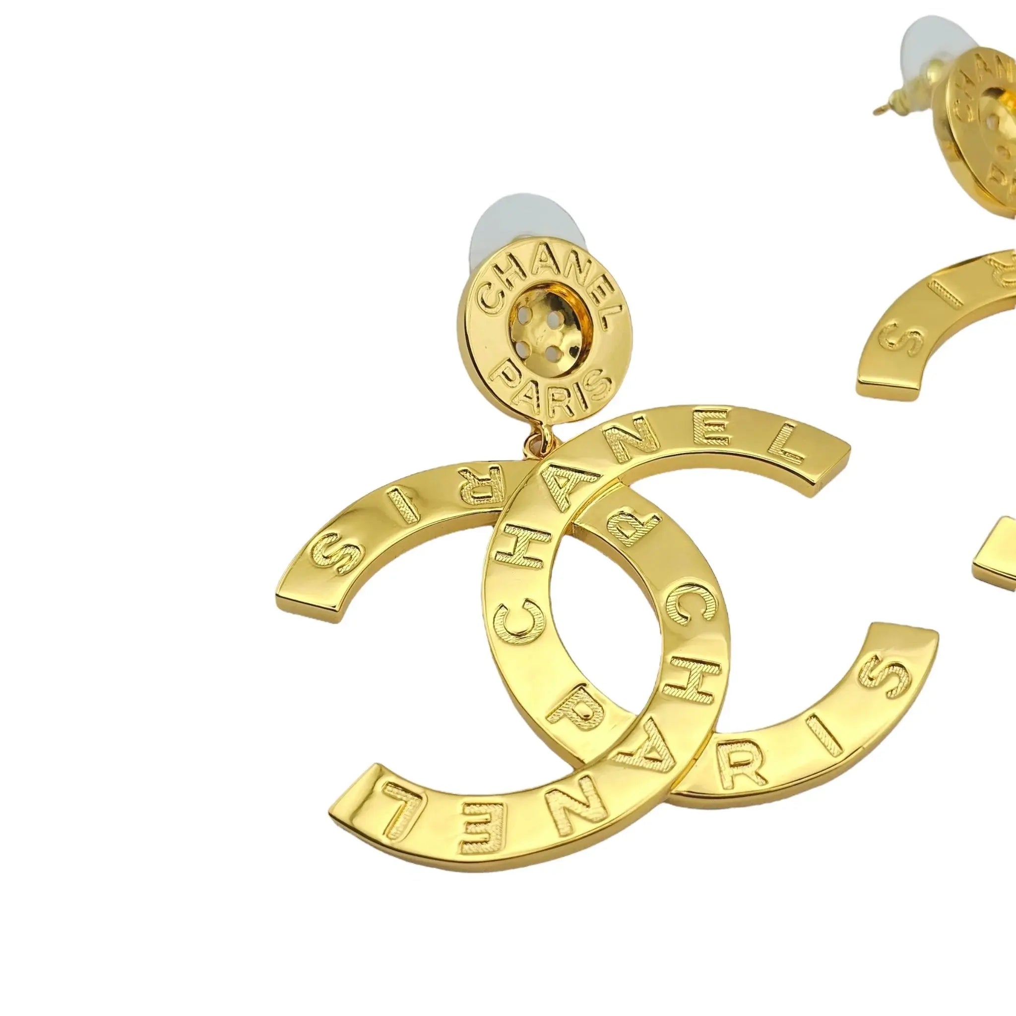 Chanel CC Gold Large Button Earrings 2020 CHANEL