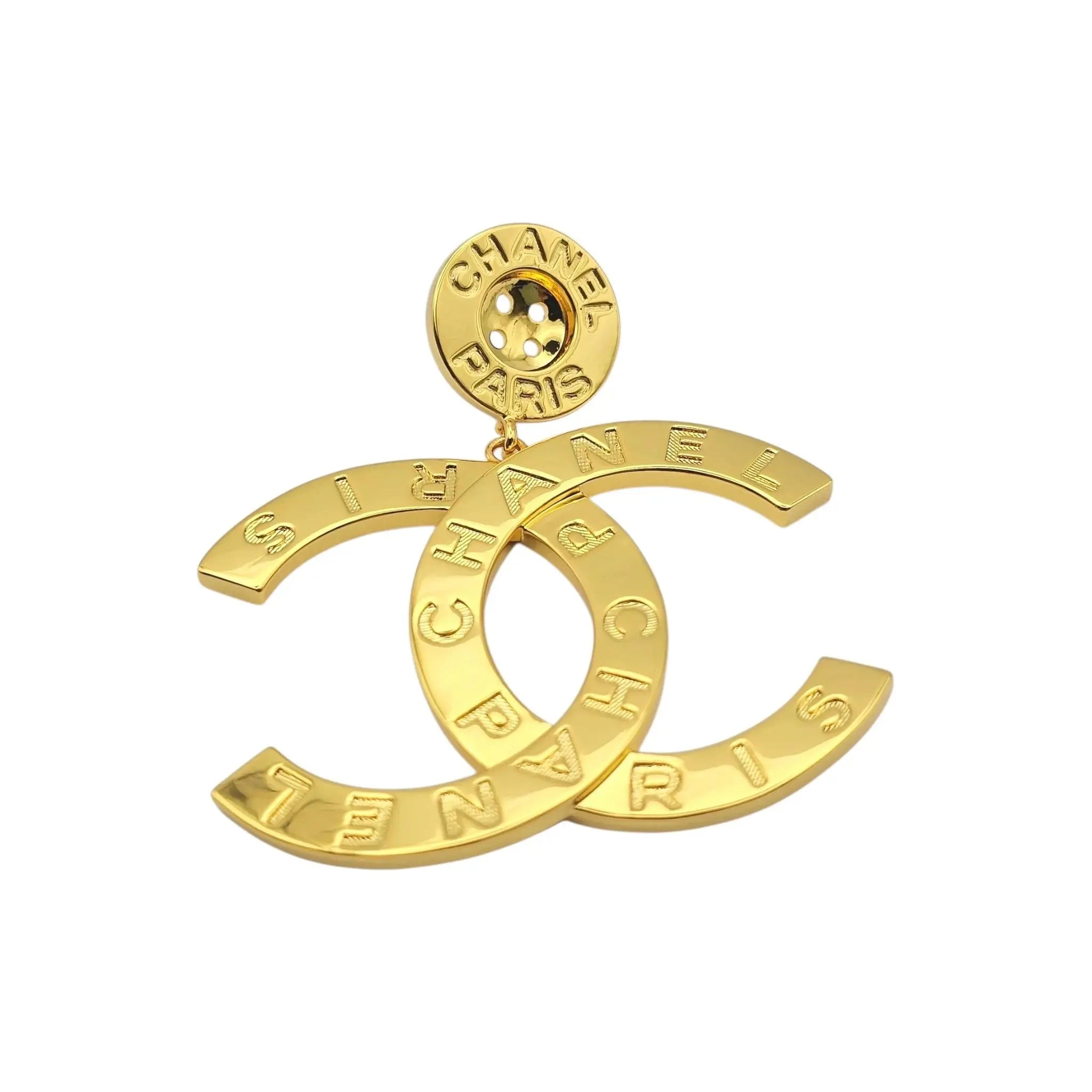 Chanel CC Gold Large Button Earrings 2020 CHANEL