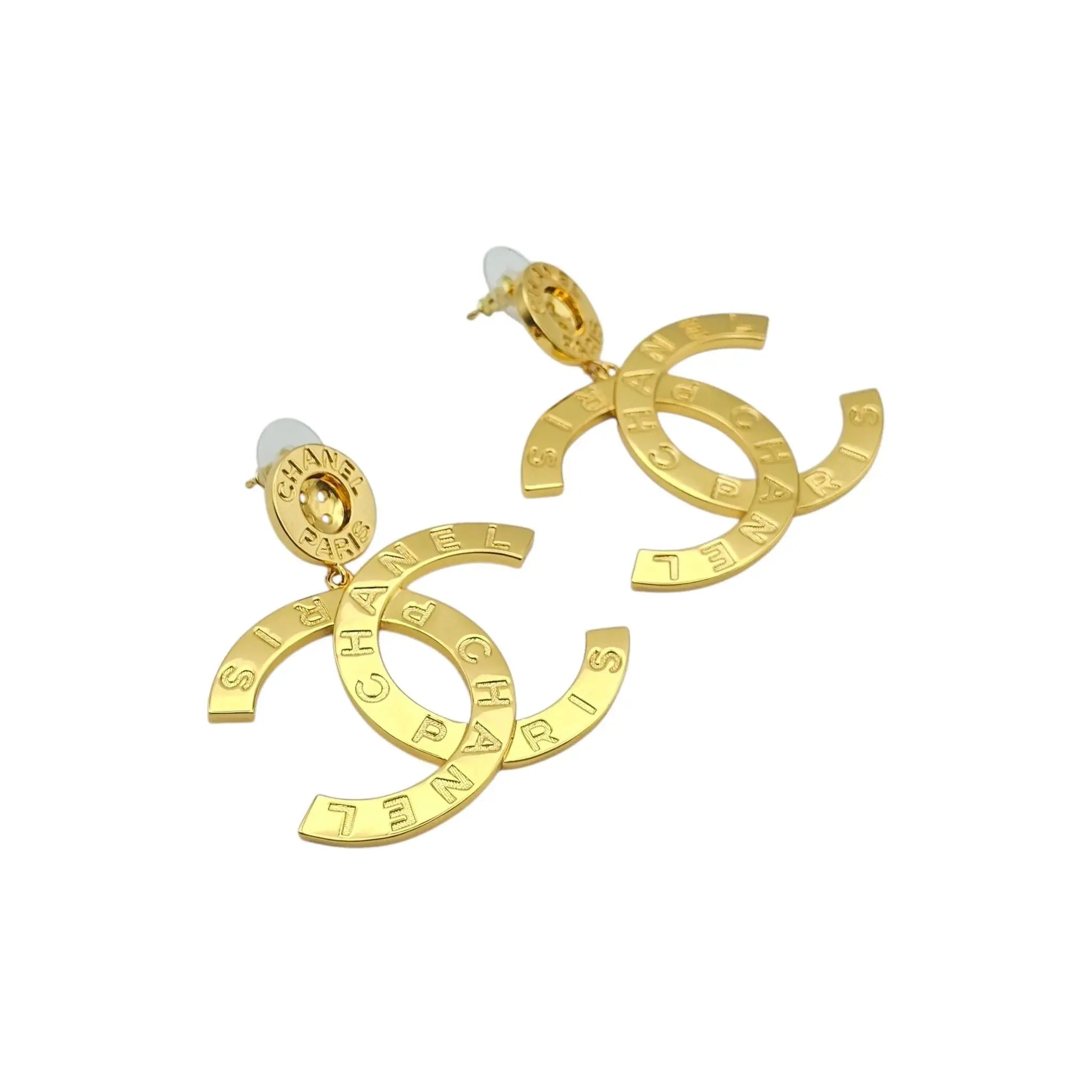Chanel CC Gold Large Button Earrings 2020 CHANEL