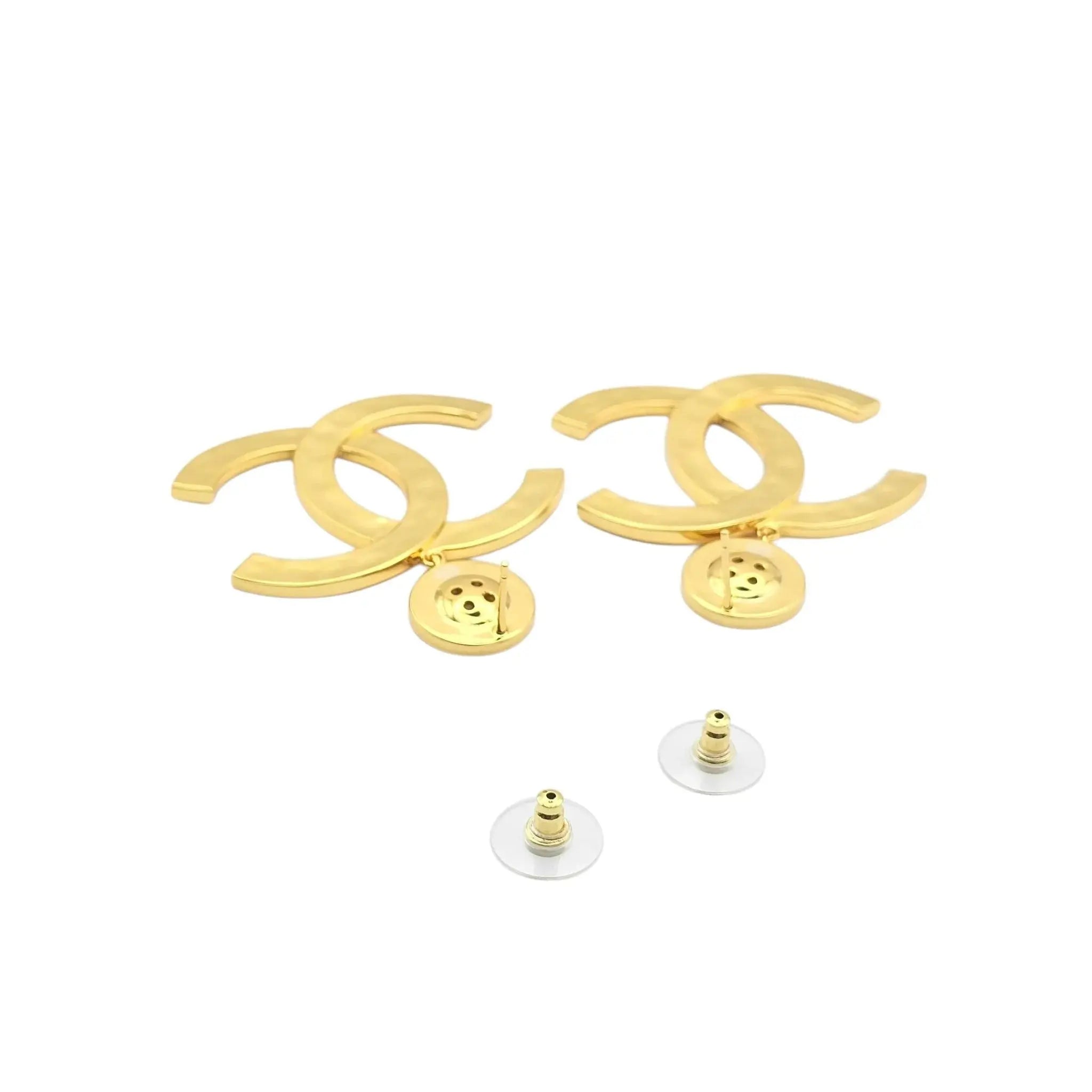 Chanel CC Gold Large Button Earrings 2020 CHANEL