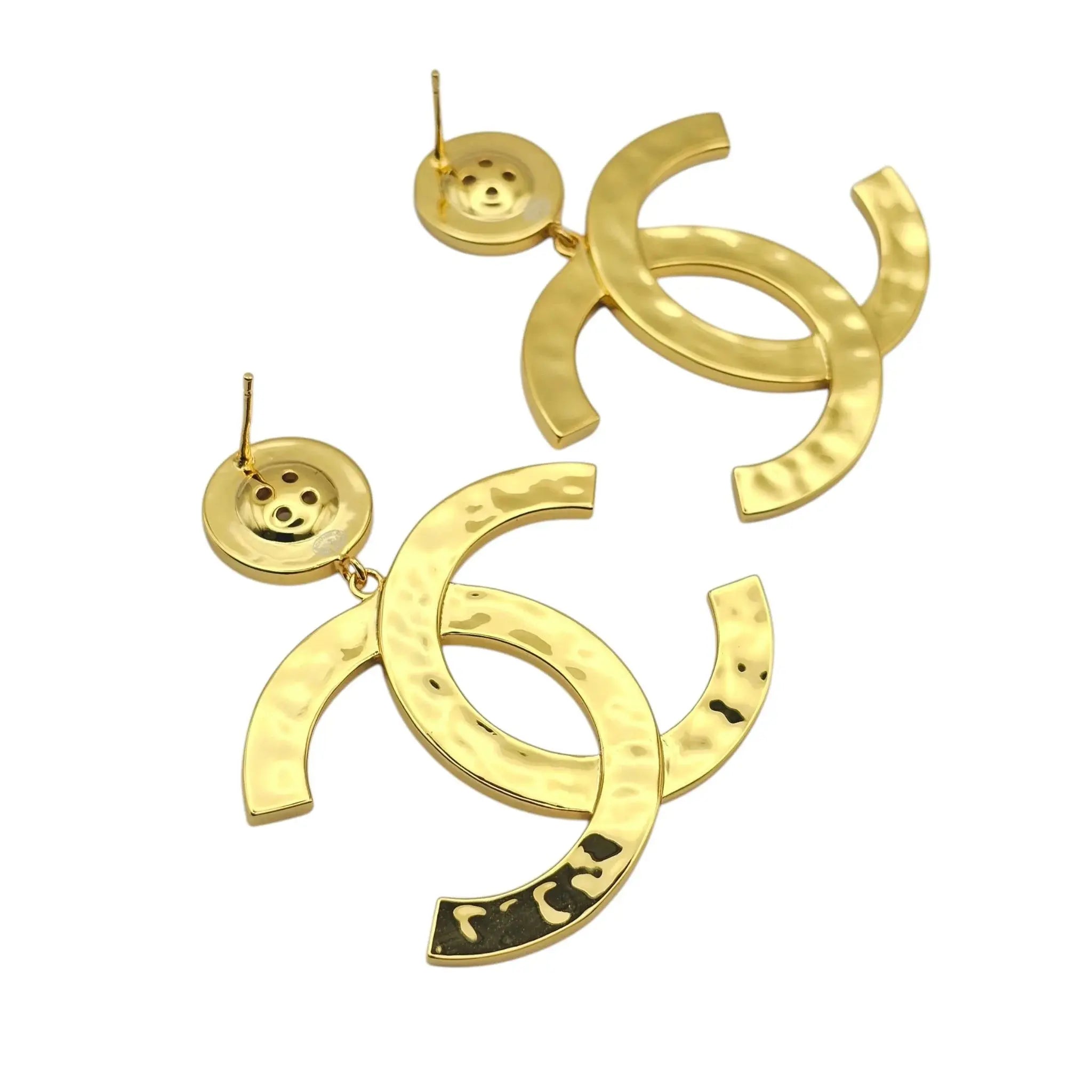 Chanel CC Gold Large Button Earrings 2020 CHANEL