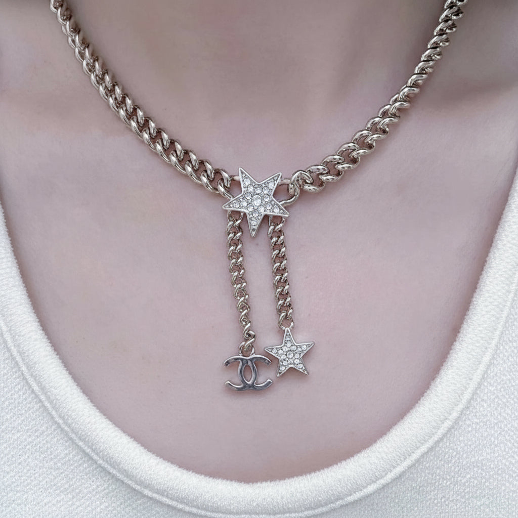 Chanel CC Gold Crystal Star Necklace 2023 CHANEL