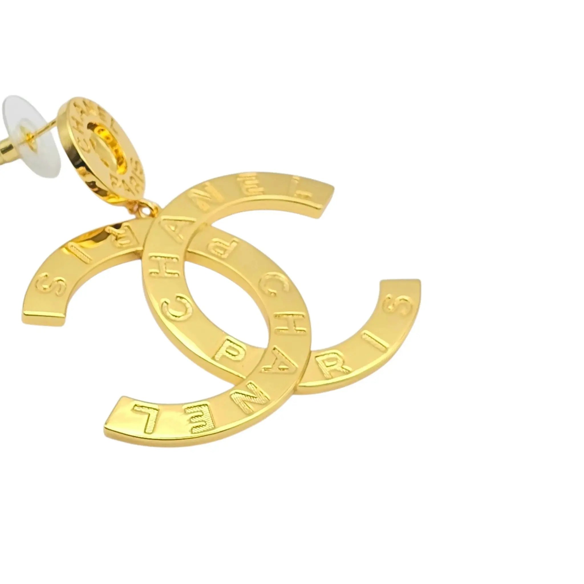 Chanel CC Gold Large Button Earrings 2020 CHANEL