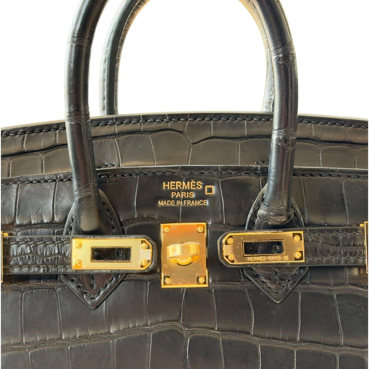 Hermès Birkin 20 Noir Alligator Gold Hardware HERMES
