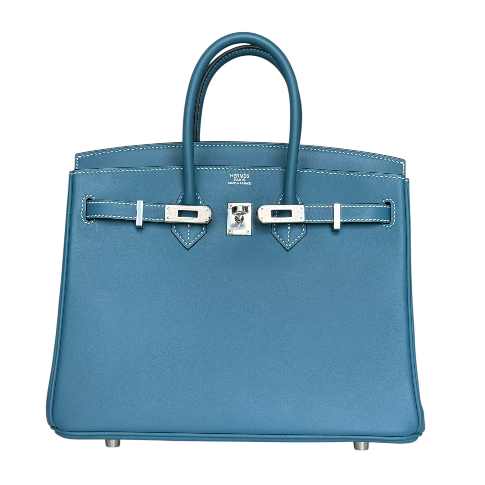 Hermès Birkin 25 Bleu Jean Swift Palladium Hardware HERMES