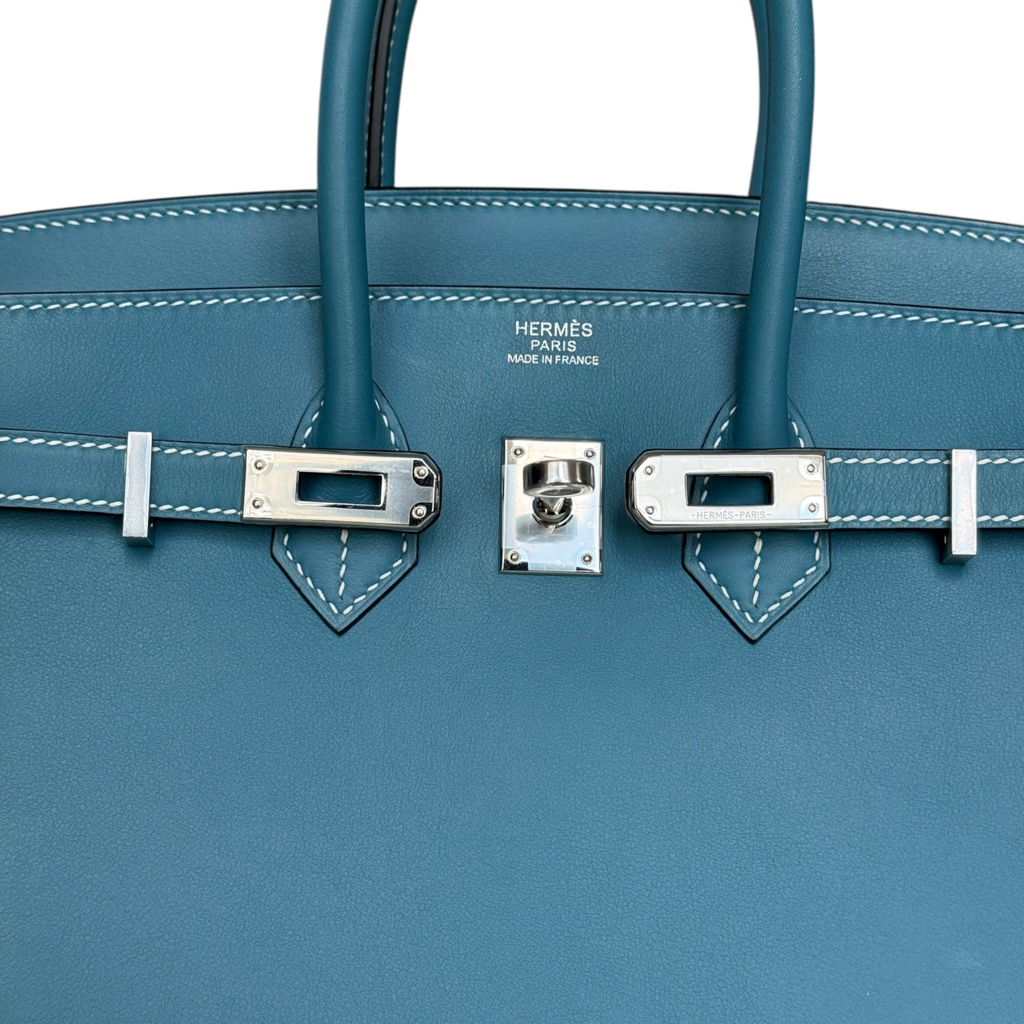 Hermès Birkin 25 Bleu Jean Swift Palladium Hardware HERMES